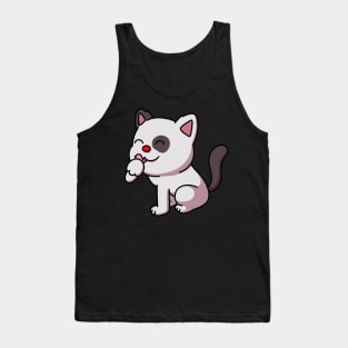 Cute Cat With Red Nose Tank Top